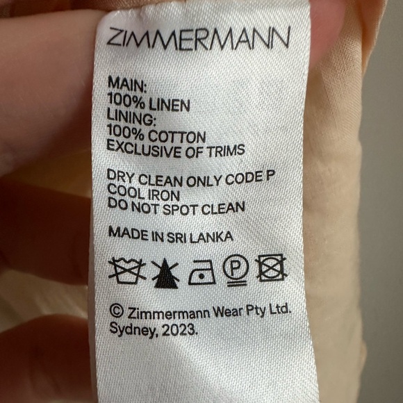 NWT ZIMMERMANN‎ size 0P 2P 2 petite Ottie Plunge paisley linen mini dress multi - Picture 6 of 9